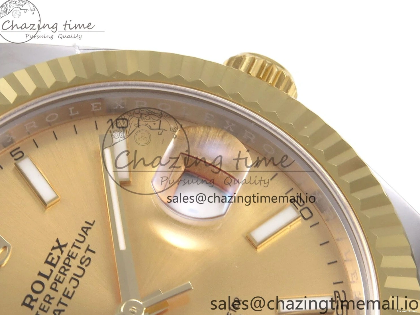 1220 Vibrant DateJust 41 126333 EWEF Best Edition YG Stick Dial on SS YG Jubilee Bracelet A 990